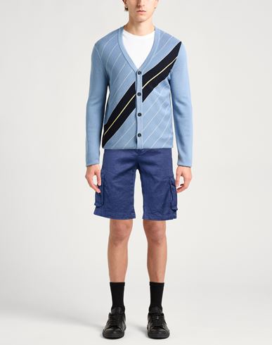 Man Shorts & Bermuda Shorts Blue Size 40 Linen, Cotton, Elastane