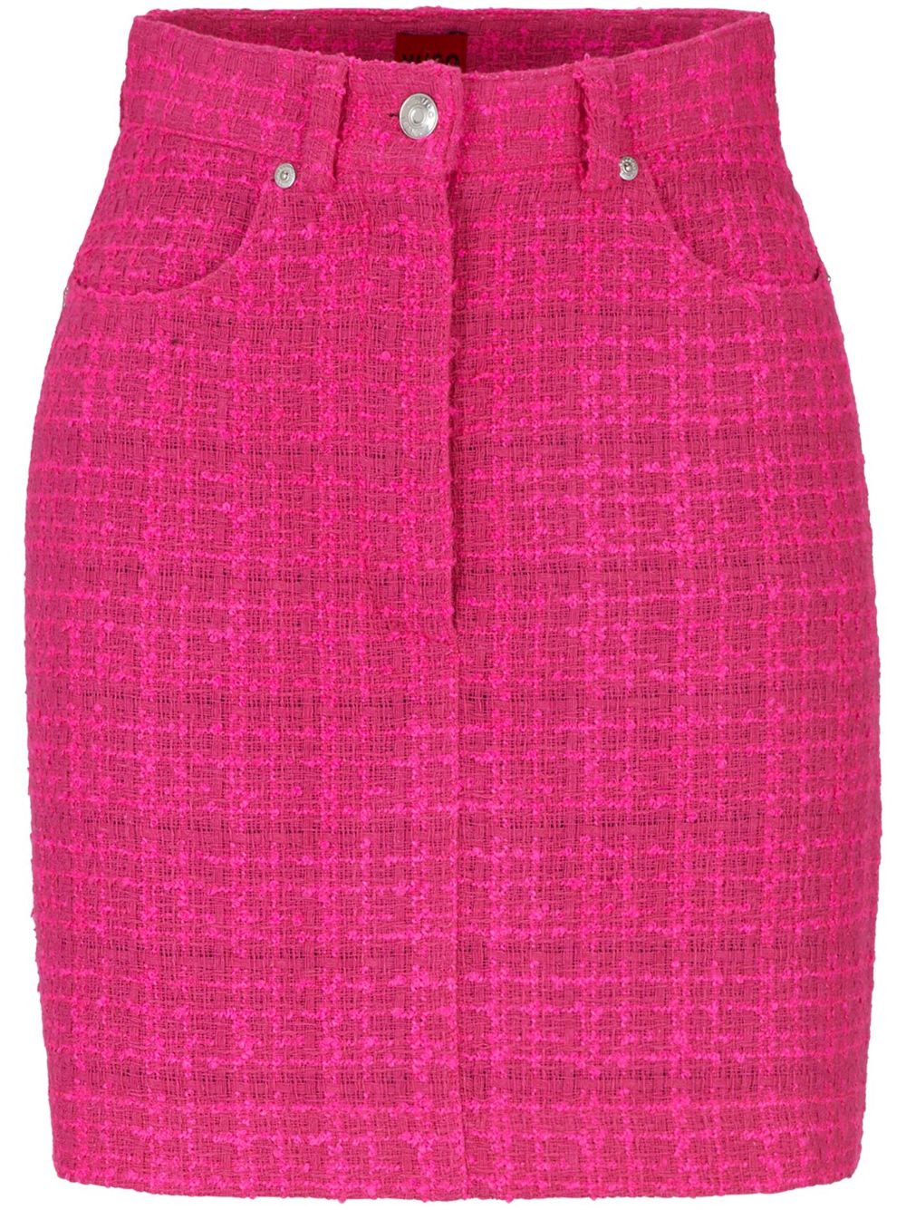 Mid-rise tweed miniskirt - Pink