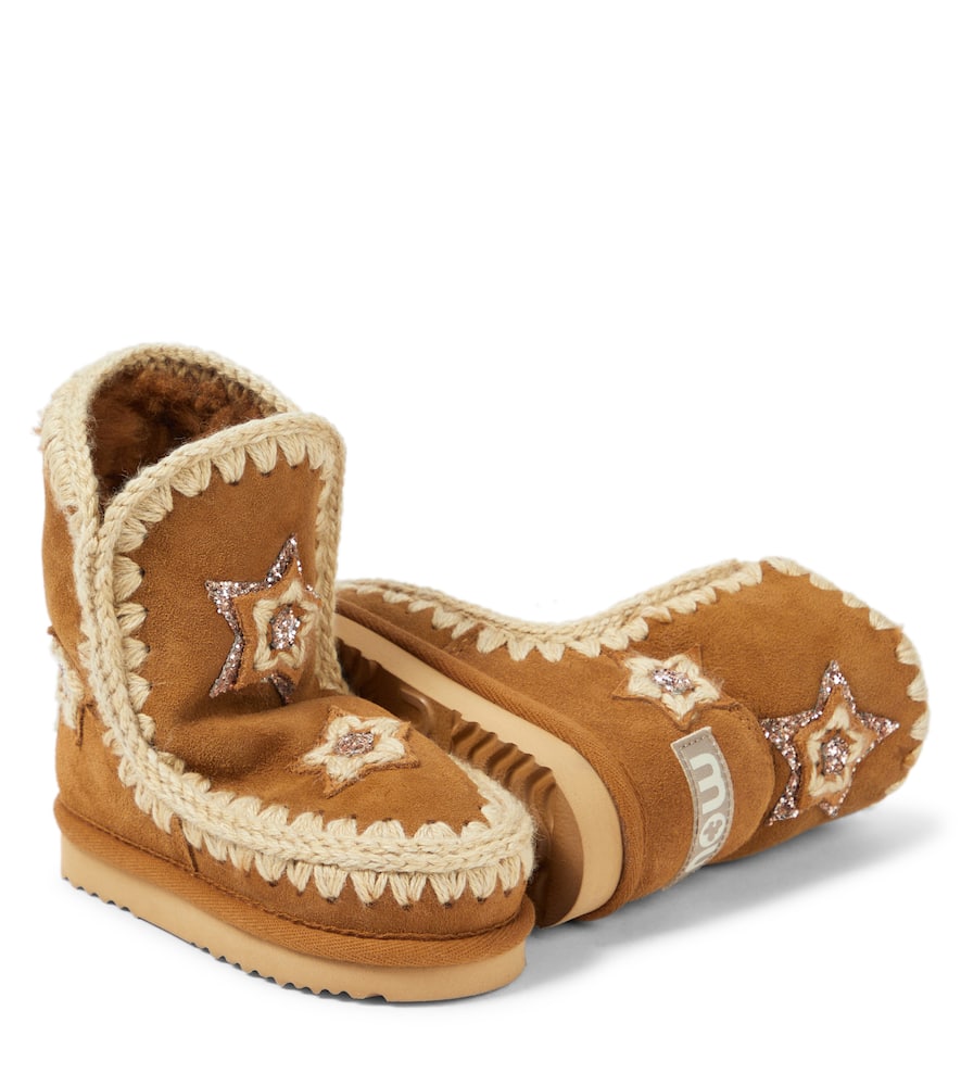Mou Kids Shearling suede ankle boots
