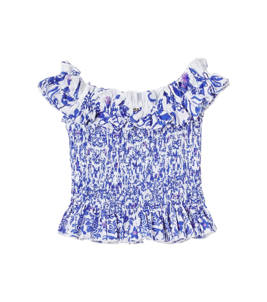Alitza floral smocked cotton top