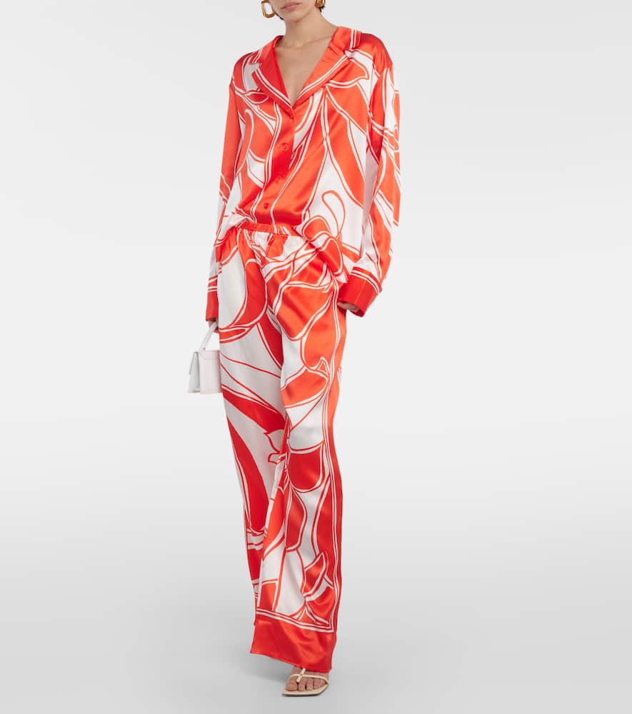 Ramona printed silk satin shirt