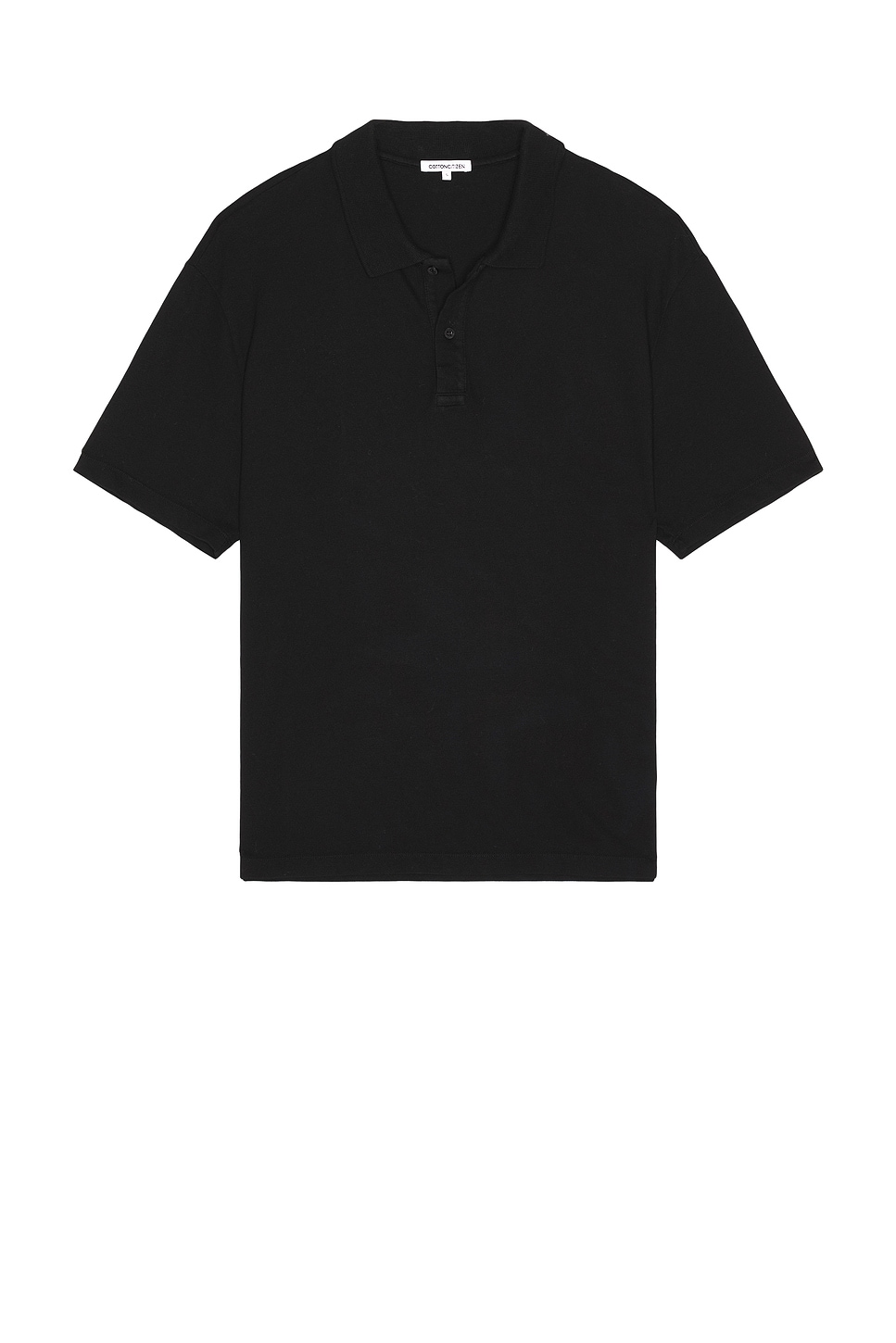 COTTON CITIZEN Lennon Polo Tee in Jet Black - Black. S also in XL/1X