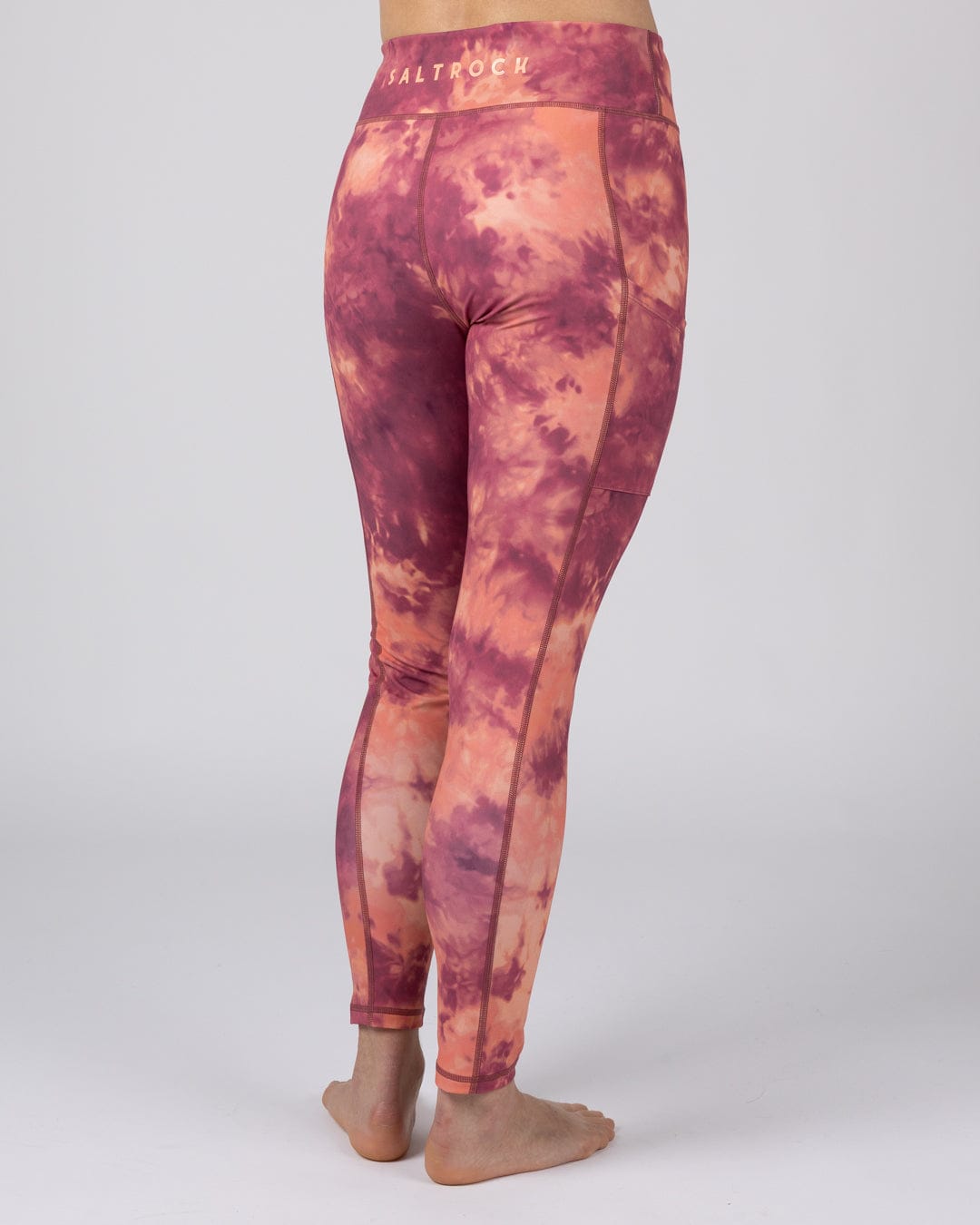 Saltrock Chakra Womens Tie Dye Leggings in Dark Pink