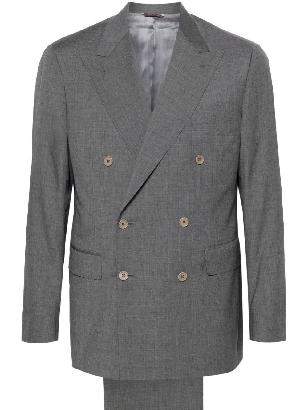 Double-breasted wool suit - Grey