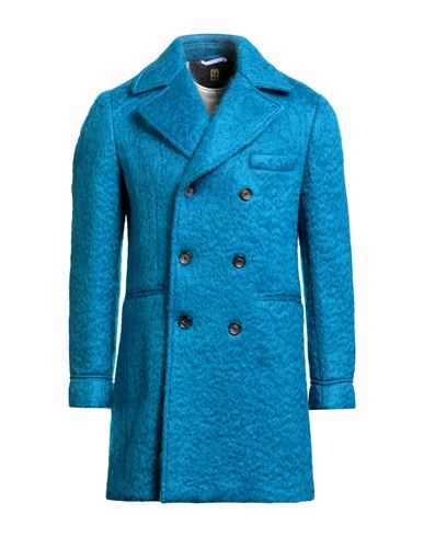 Man Coat Deep teal Size 40 Mohair wool, Wool, Polyamide