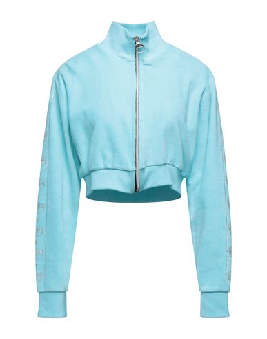 Woman Sweatshirt Sky blue Size S Cotton, Polyester