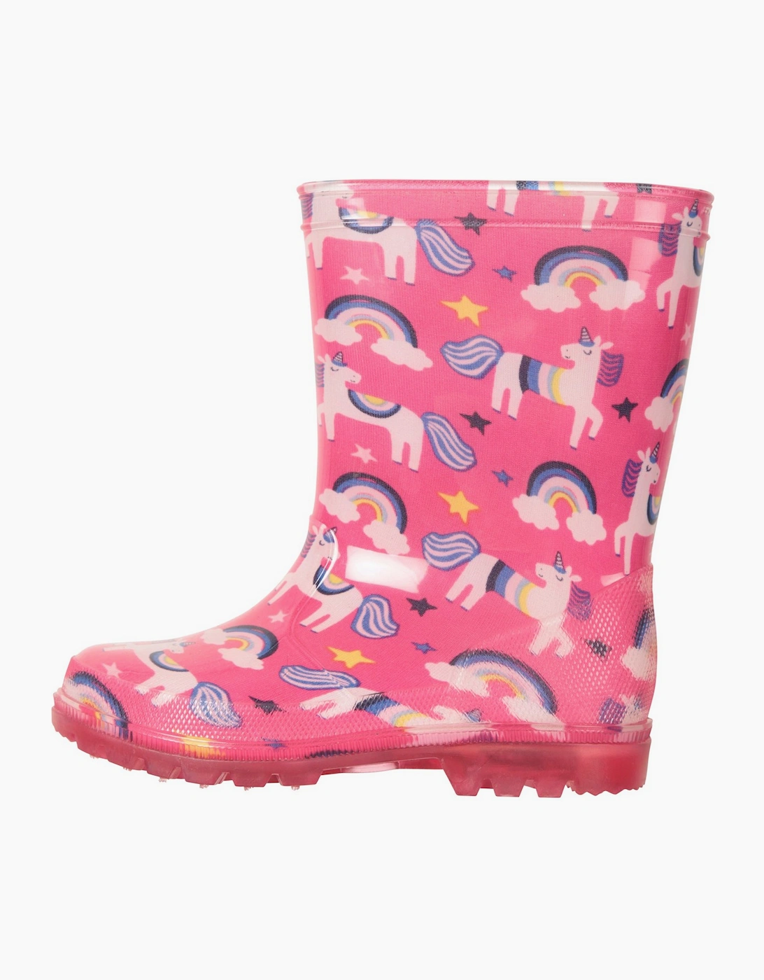 Mountain Warehouse Childrens/Kids Splash Unicorn And Rainbow Light Up Wellington Boots - Pink