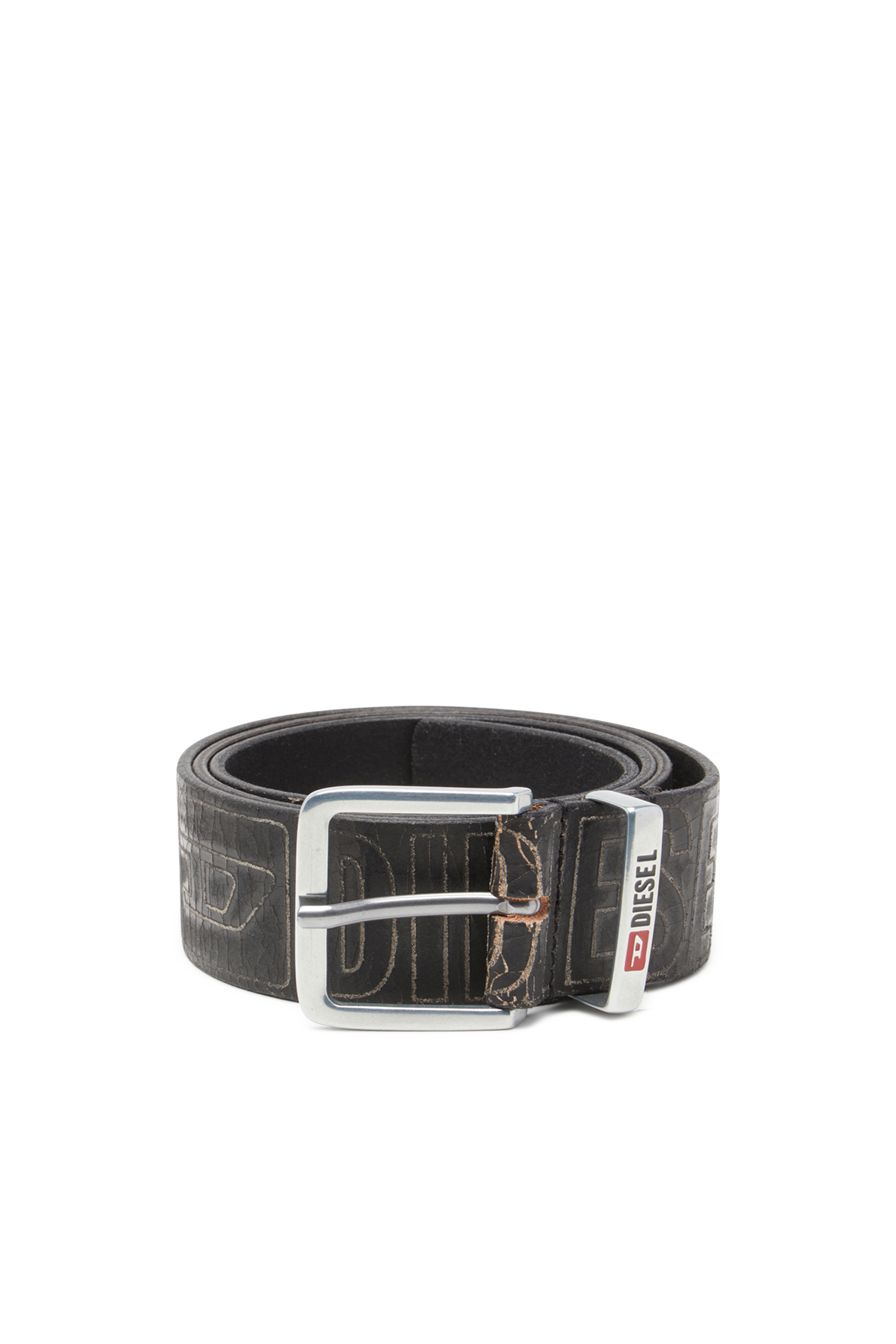 4 cm leather belt with logo - Belts - Man - Black