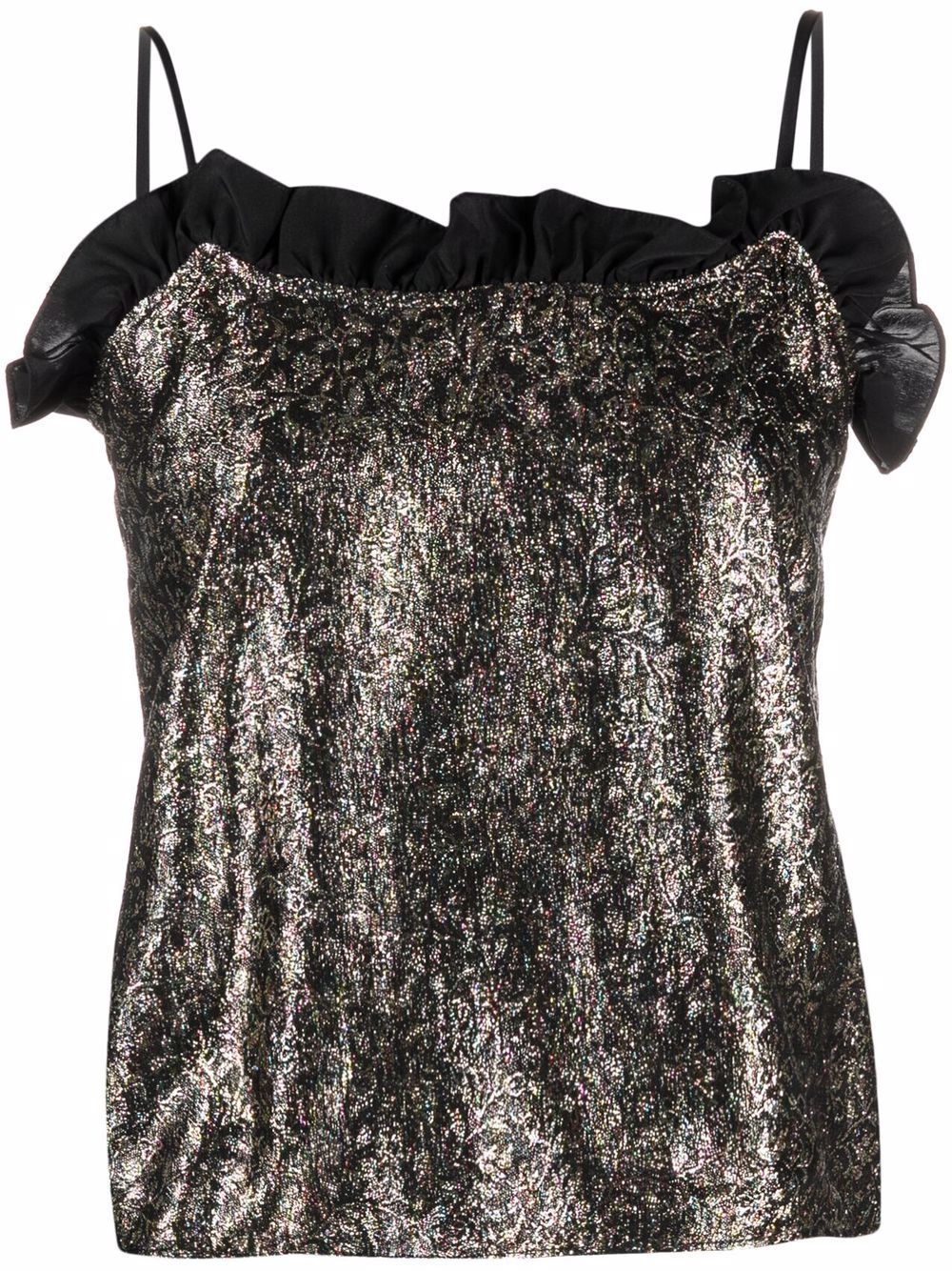 1990s brocade cami top - Black