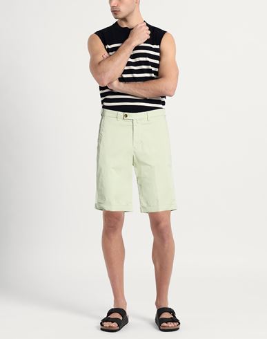 Man Shorts & Bermuda Shorts Sage green Size 40 Cotton, Elastane
