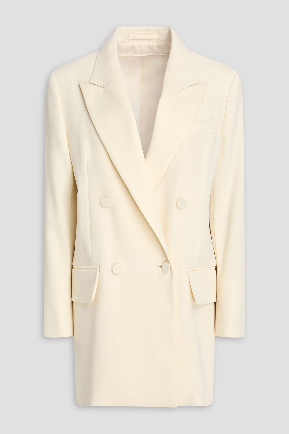 Monica double-breasted grain de poudre wool-blend blazer - White - IT 46