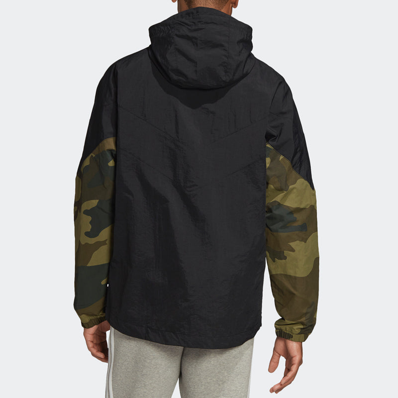 Originals Camo Wb Camouflage Splicing Sports hooded Windbreaker Jacket Black