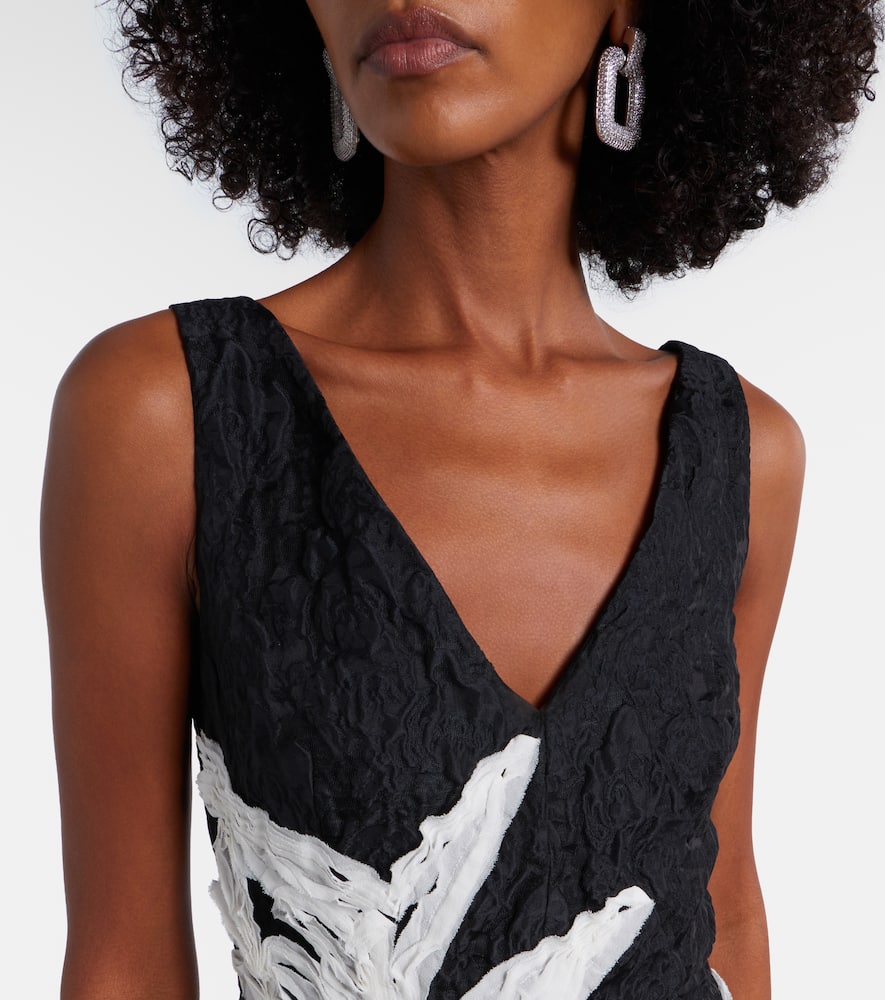 Floral jacquard midi dress