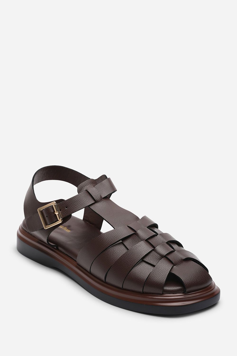 Where's That From Chime Fisherman Flatform Sandal In Dark Brown