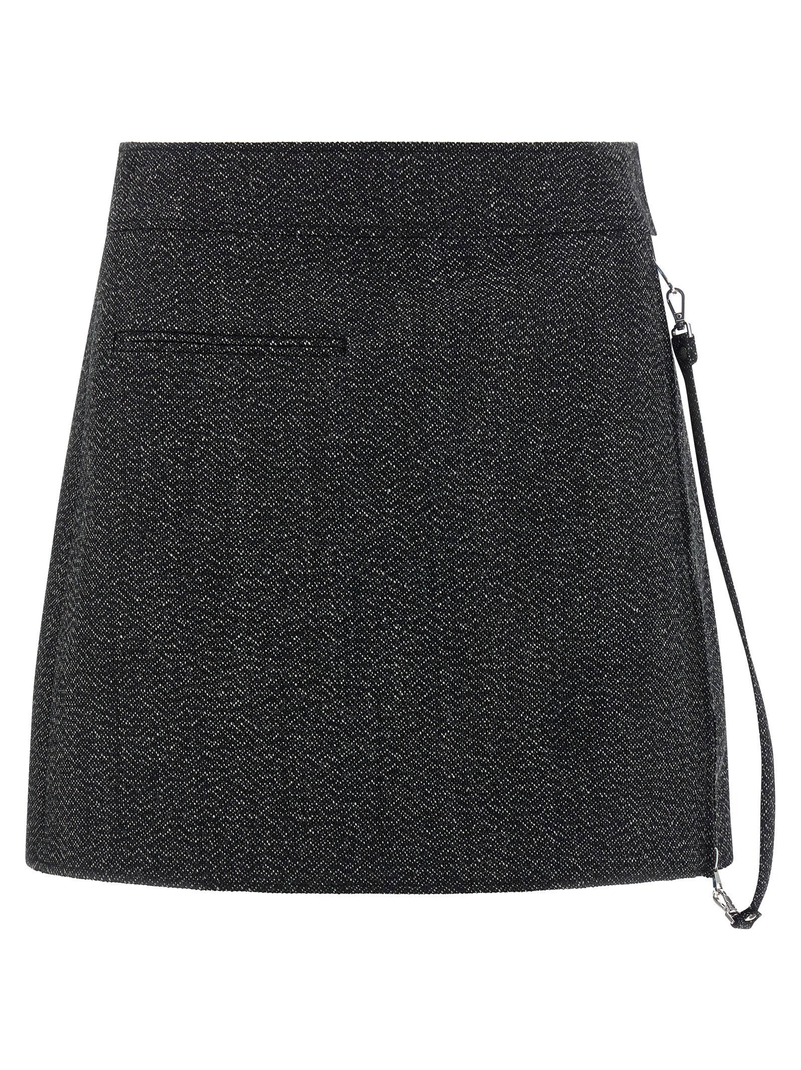Zipped Caviar Mini Skirt