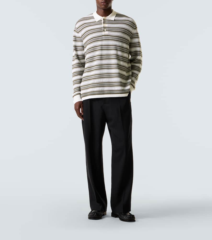 Samuel striped wool-blend polo sweater