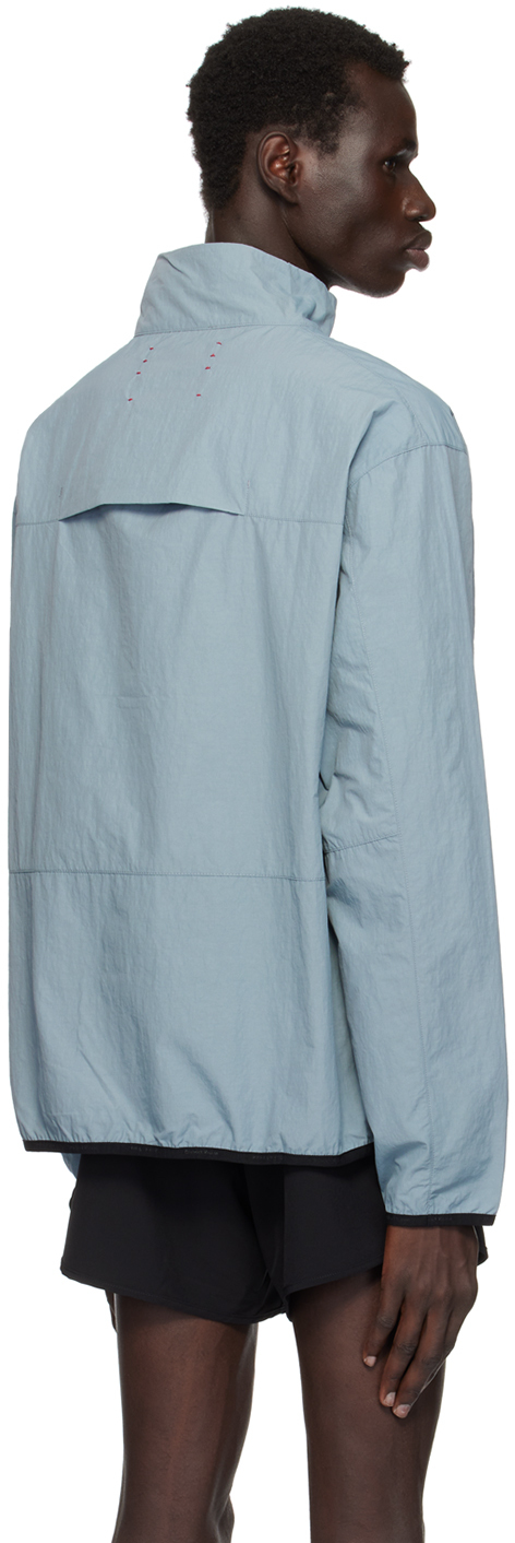 District Vision Blue Recycled Half-Zip Shell Jacket