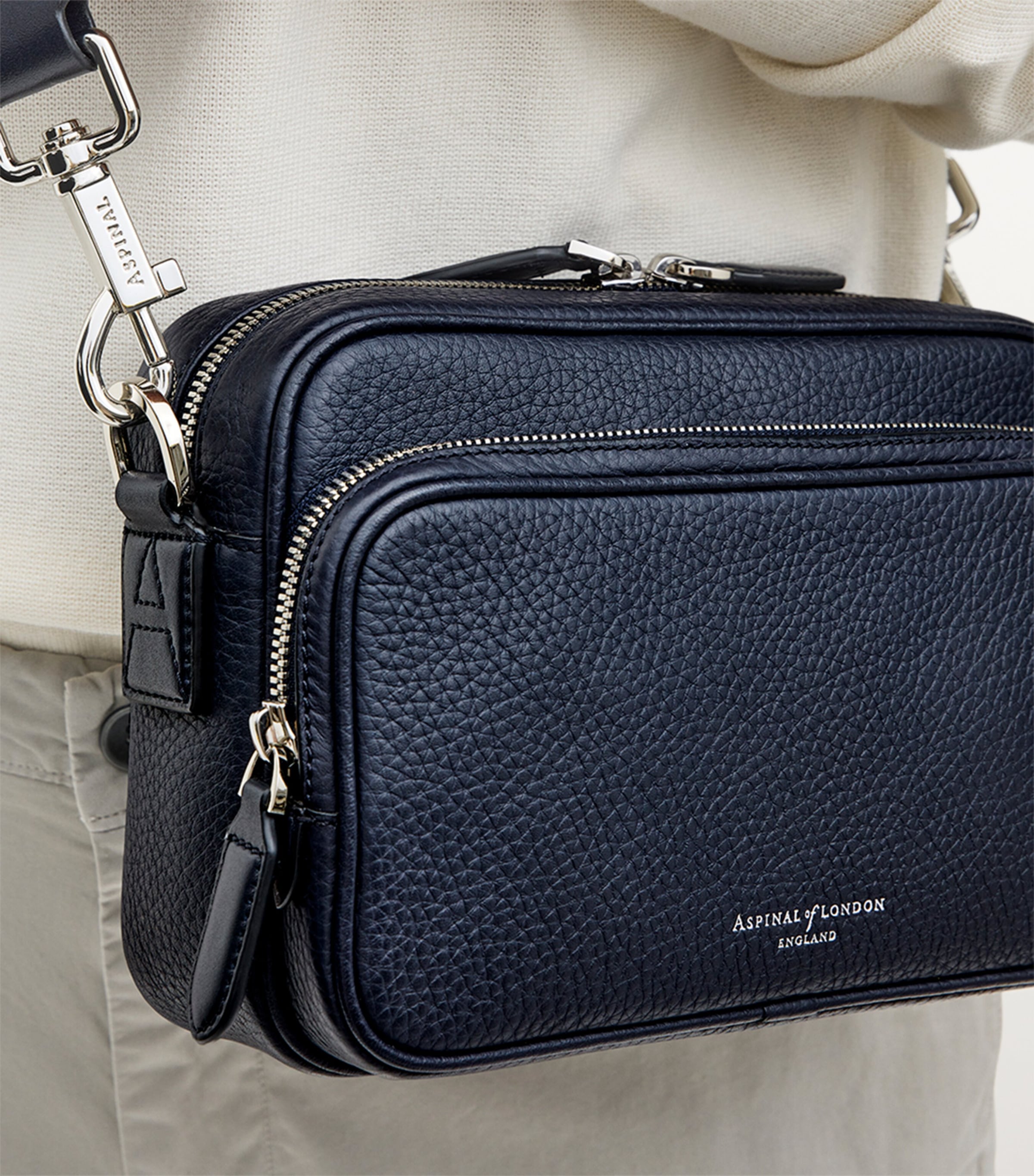 Leather Reporter East West Messenger Bag