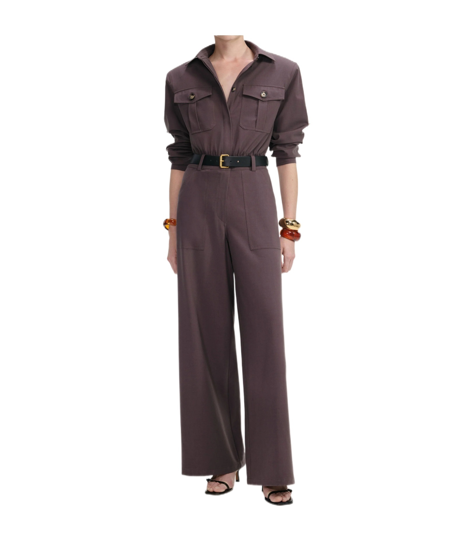 Brown Twill Jumpsuit