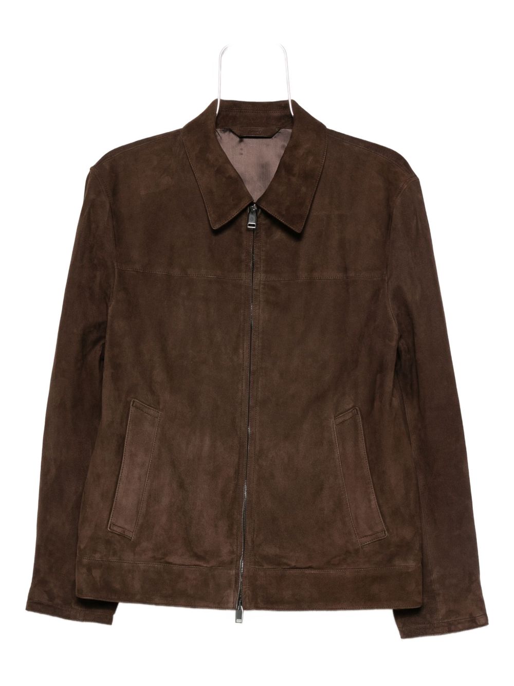 Panelled suede jacket - Brown
