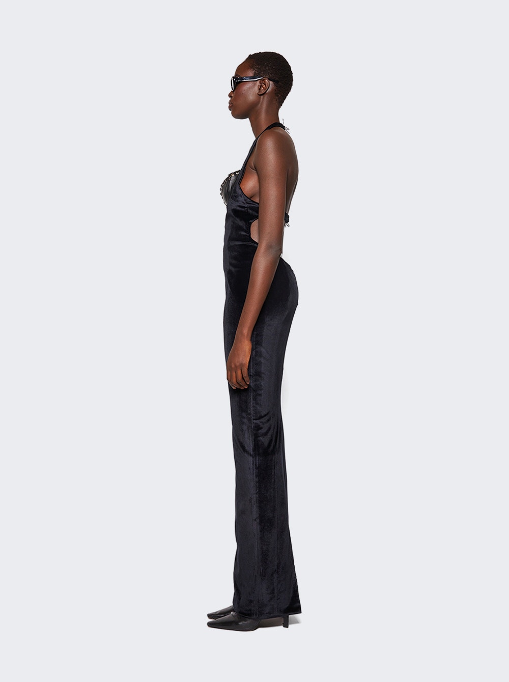 Grace Velvet Bustier Dress Black
