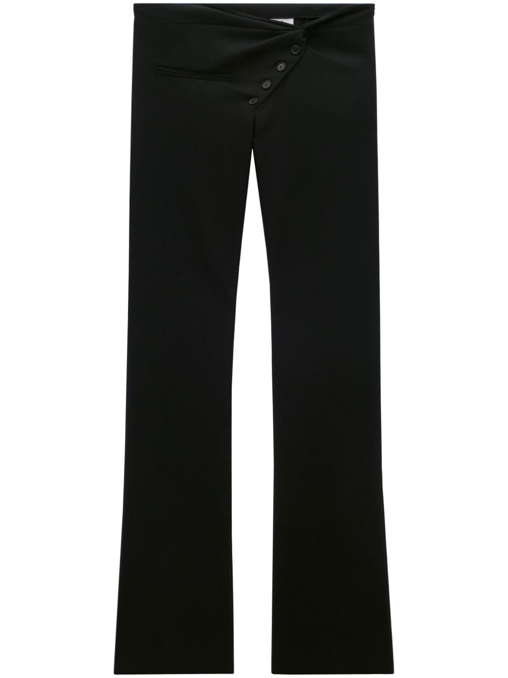 Twist-front bootcut wool trousers - Black