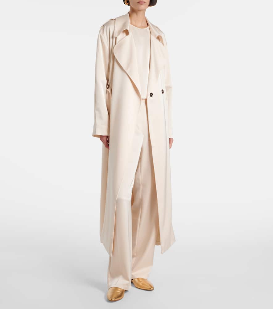 Barb satin trench coat