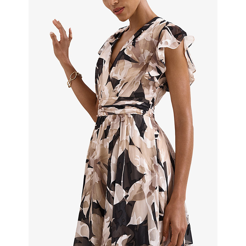 Womens Liana Printed-Burnout Woven Maxi Dress