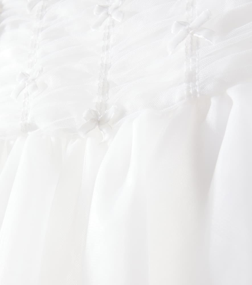 Baby bow-detail ruched tulle dress