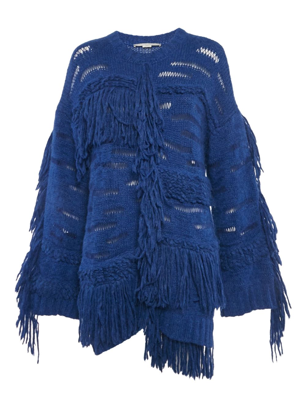 Fringe-detailed sweater - Blue