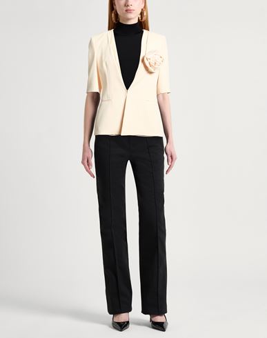 Woman Blazer Cream Size 10 Polyester, Elastane