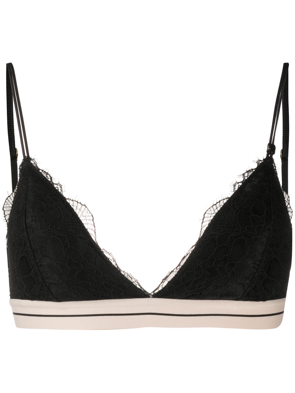 Scalloped lace bra - Black