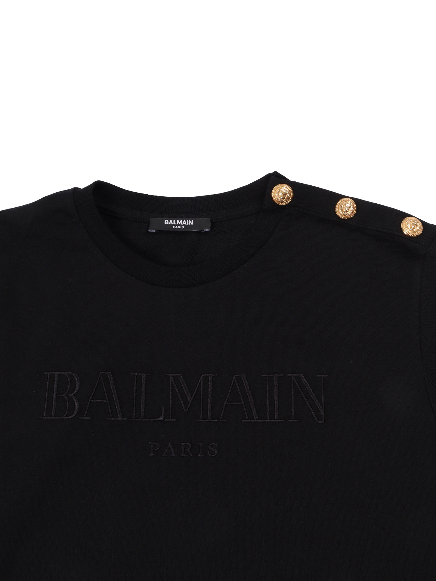 T-SHIRT-TOP Black Cotton Polyamide Short Sleeves T-shirt