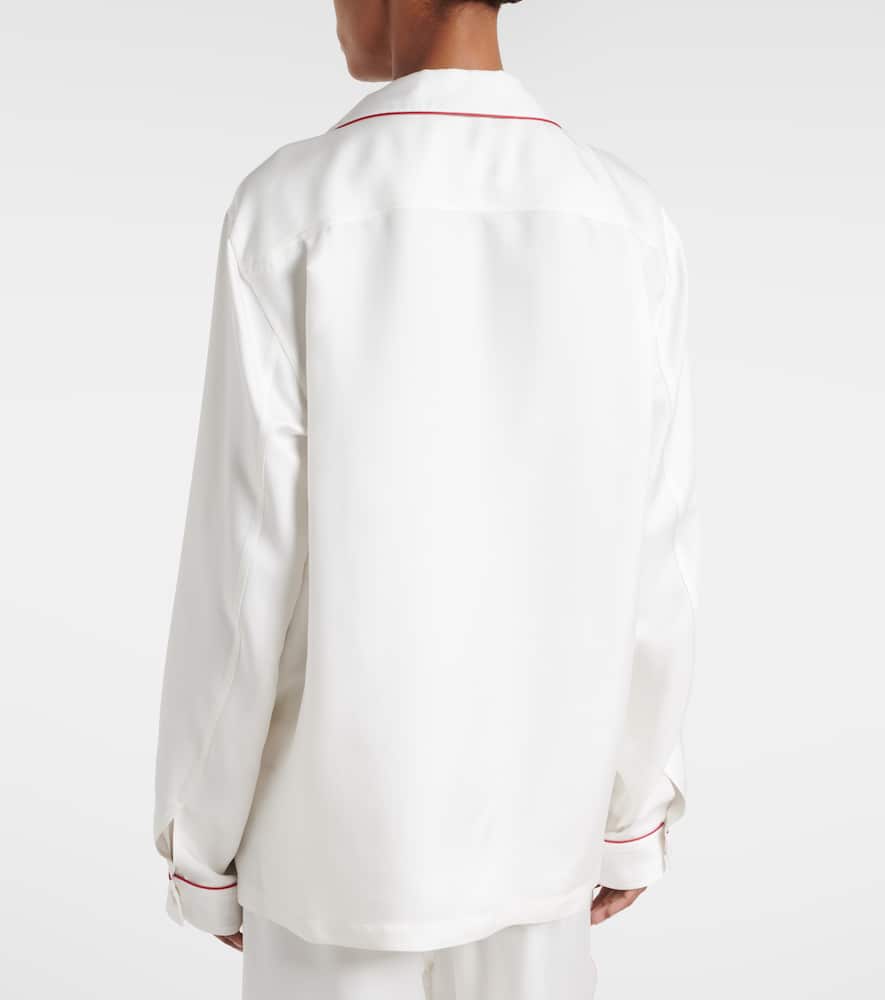 Silk twill pajama shirt