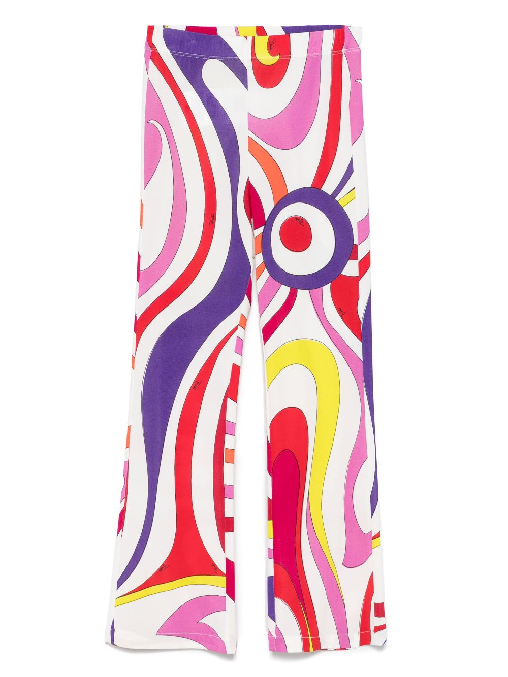 Abstract-print trousers - White