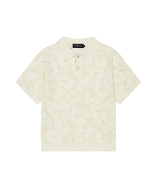 LEOPARD CROCHET COLLAR KNIT IVORY