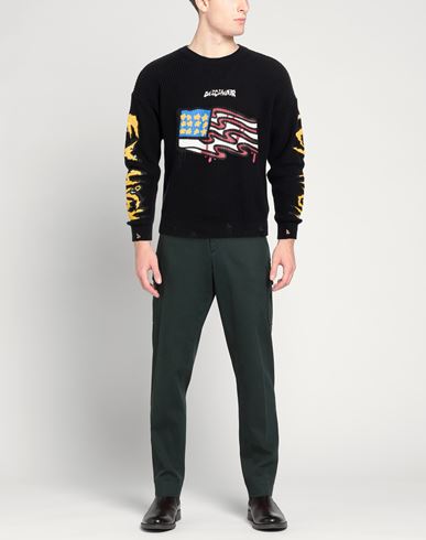 Man Sweater Black Size L Cotton, Acrylic