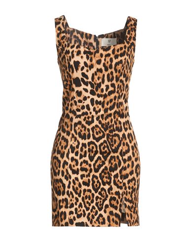 Woman Mini dress Light brown Size 0 Cotton, Elastane