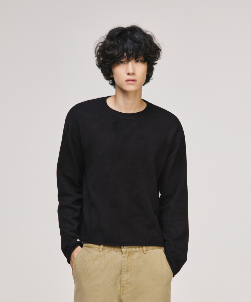 Crop Rolling Round Knit
