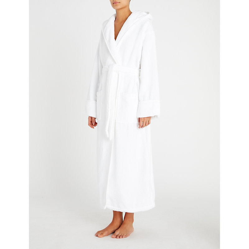 Womens White Hooded Hydrocotton Robe
