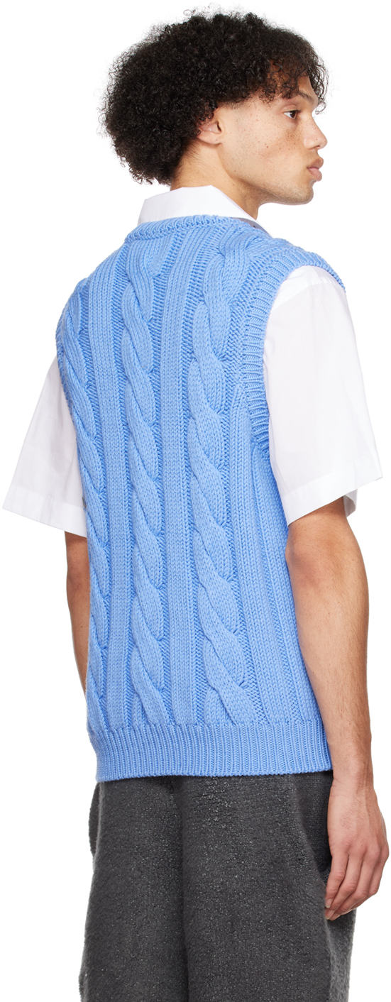 Blue embroidered vest