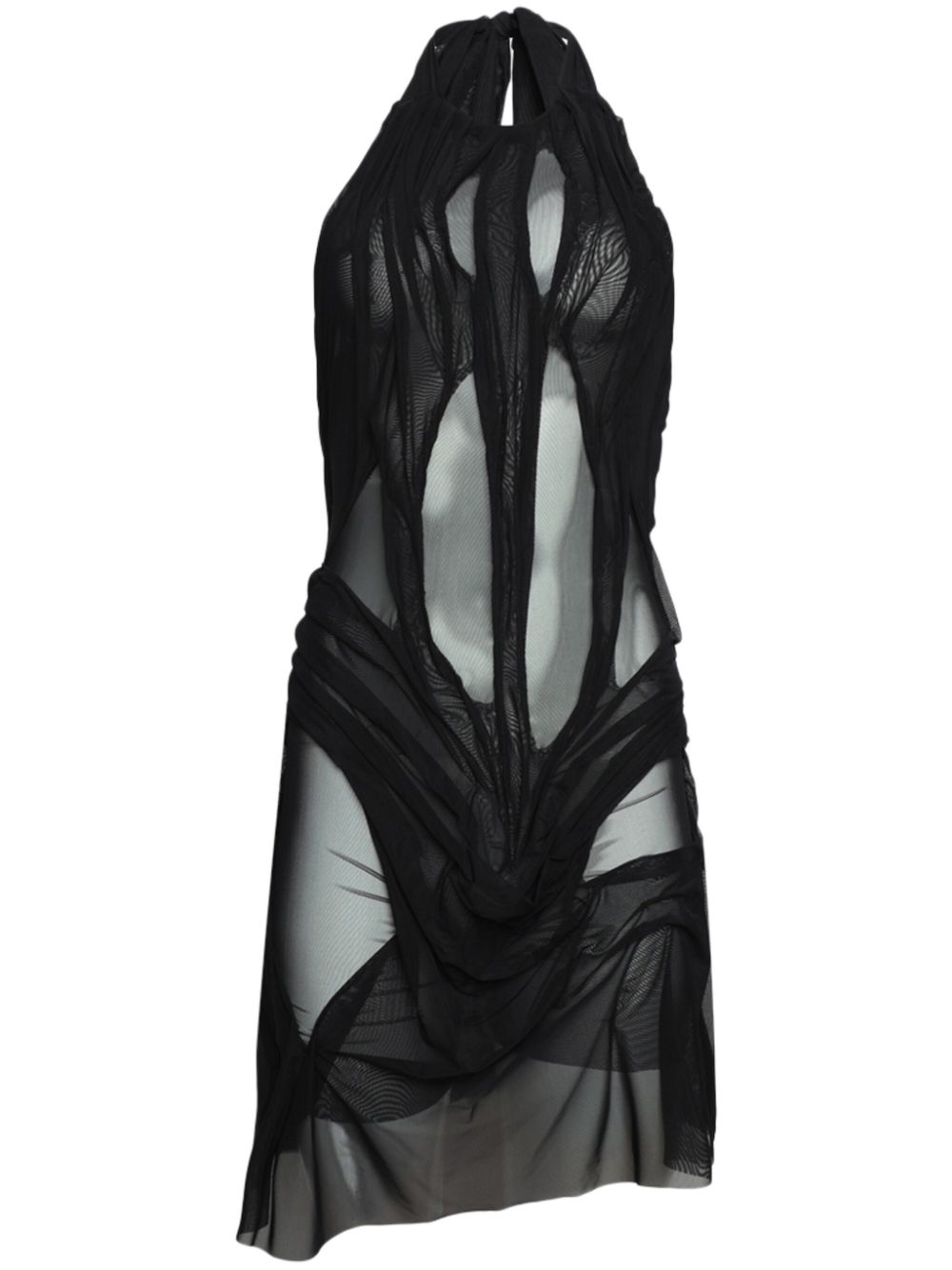 Wetlook mini dress - Black
