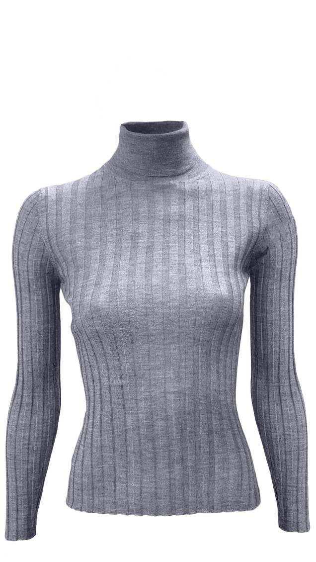 Grey High Neck Sweater