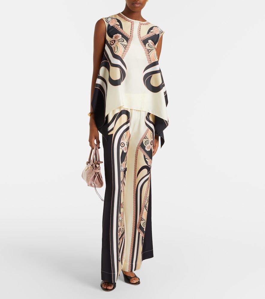 San Carlo printed silk twill top