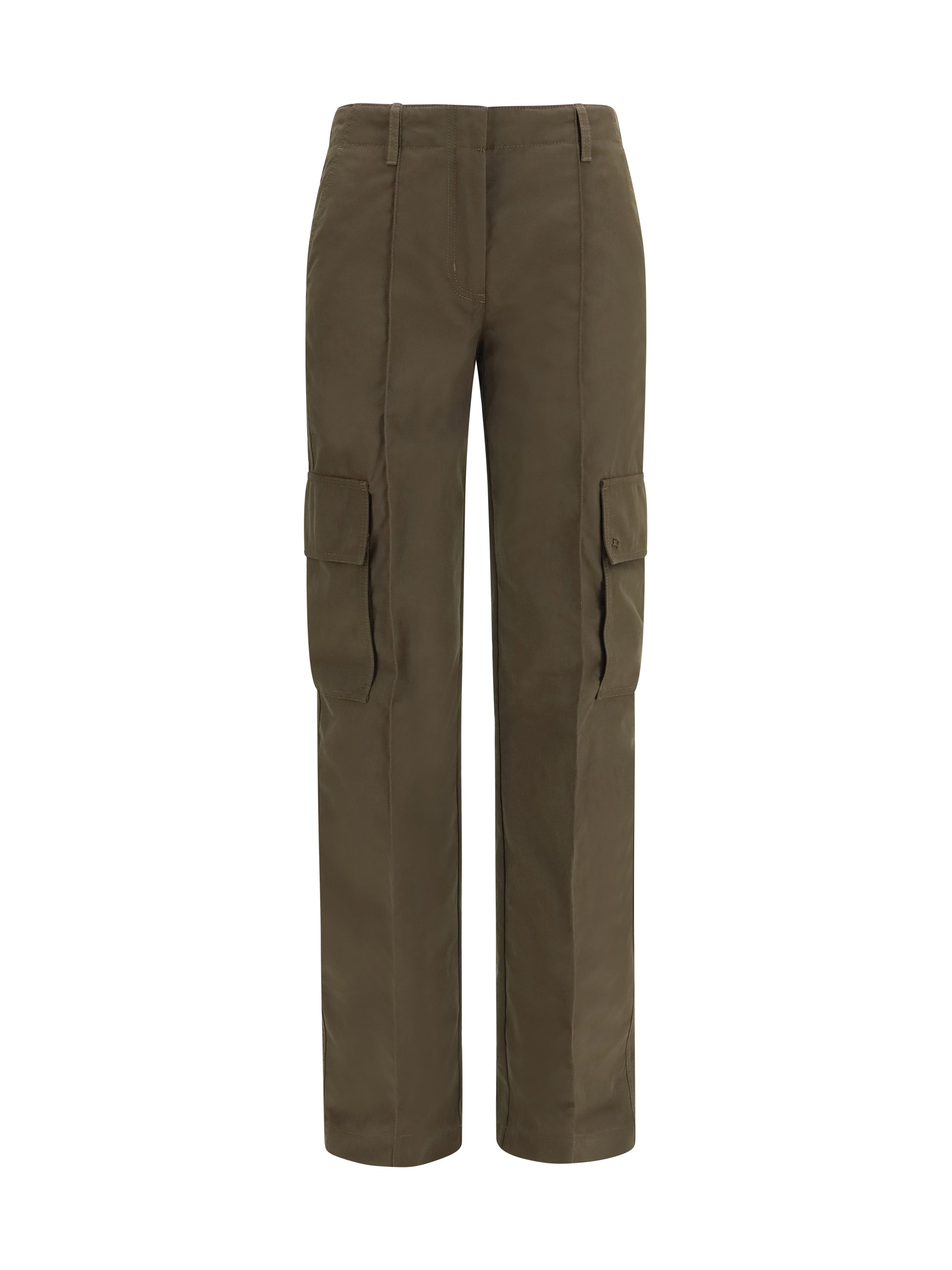Gabardine Cargo Pants — Green