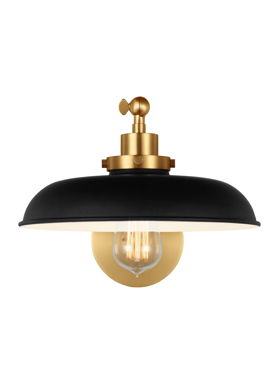 Visual Comfort Studio Wellfleet Wall Sconce in Midnight Black And Burnished Brass by Chapman & Myer