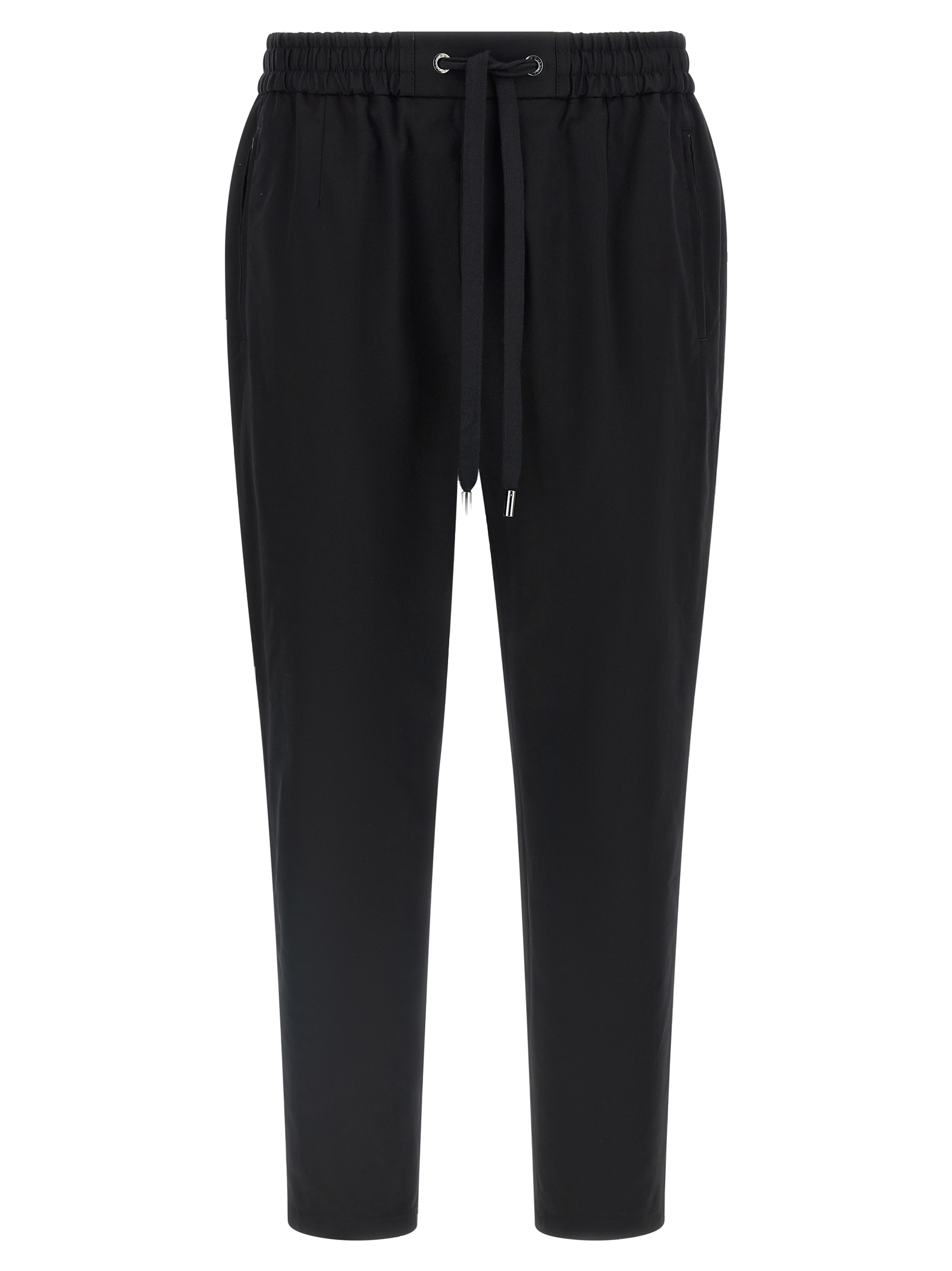 Cotton-Blend Tapered Joggers — Black