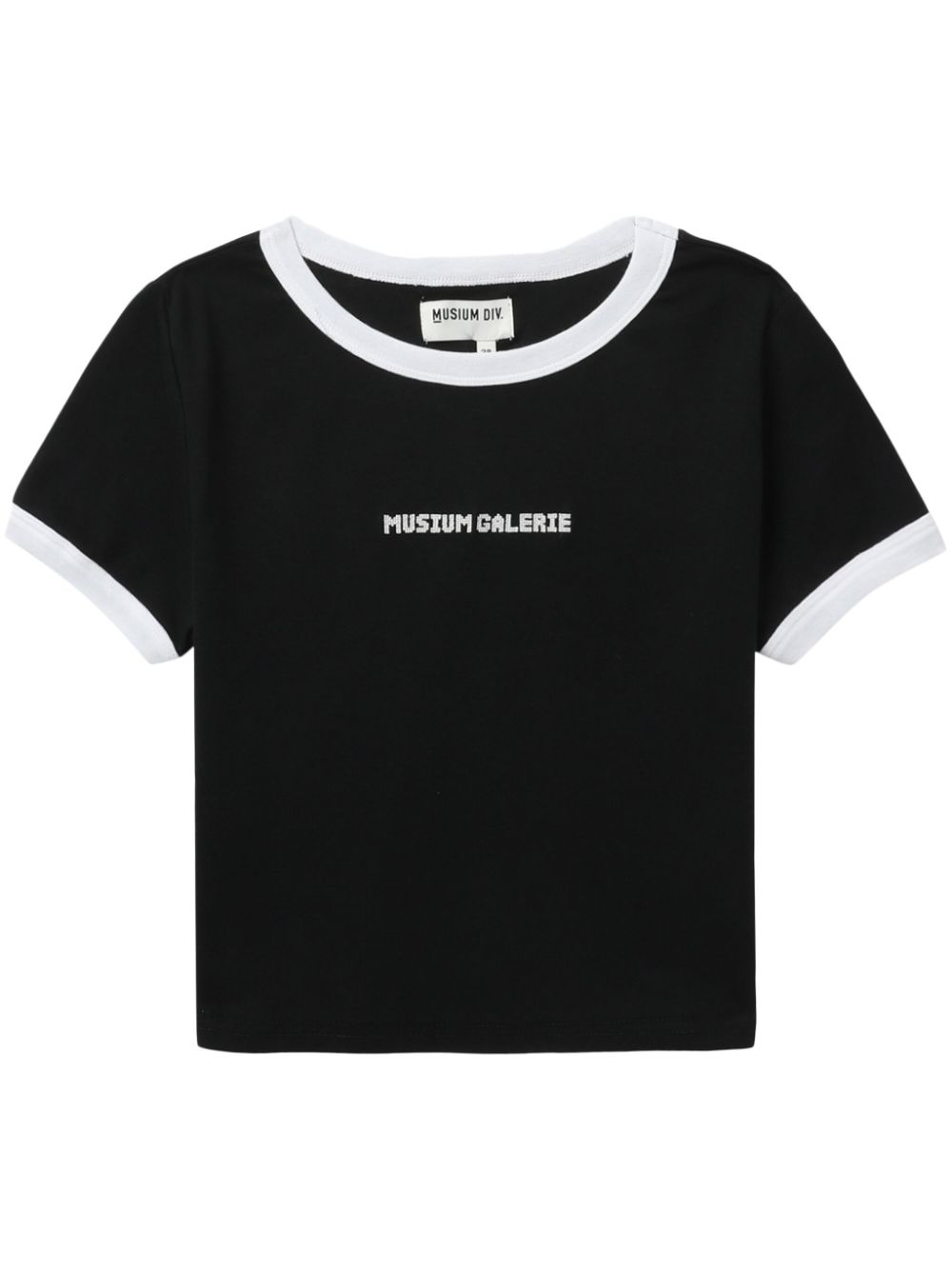 Logo-embroidered cropped T-shirt - White