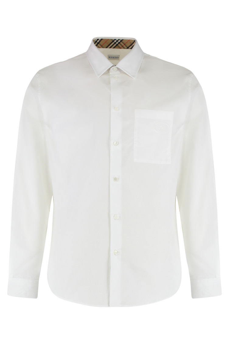 Burberry - cotton poplin shirt buttoned cuff