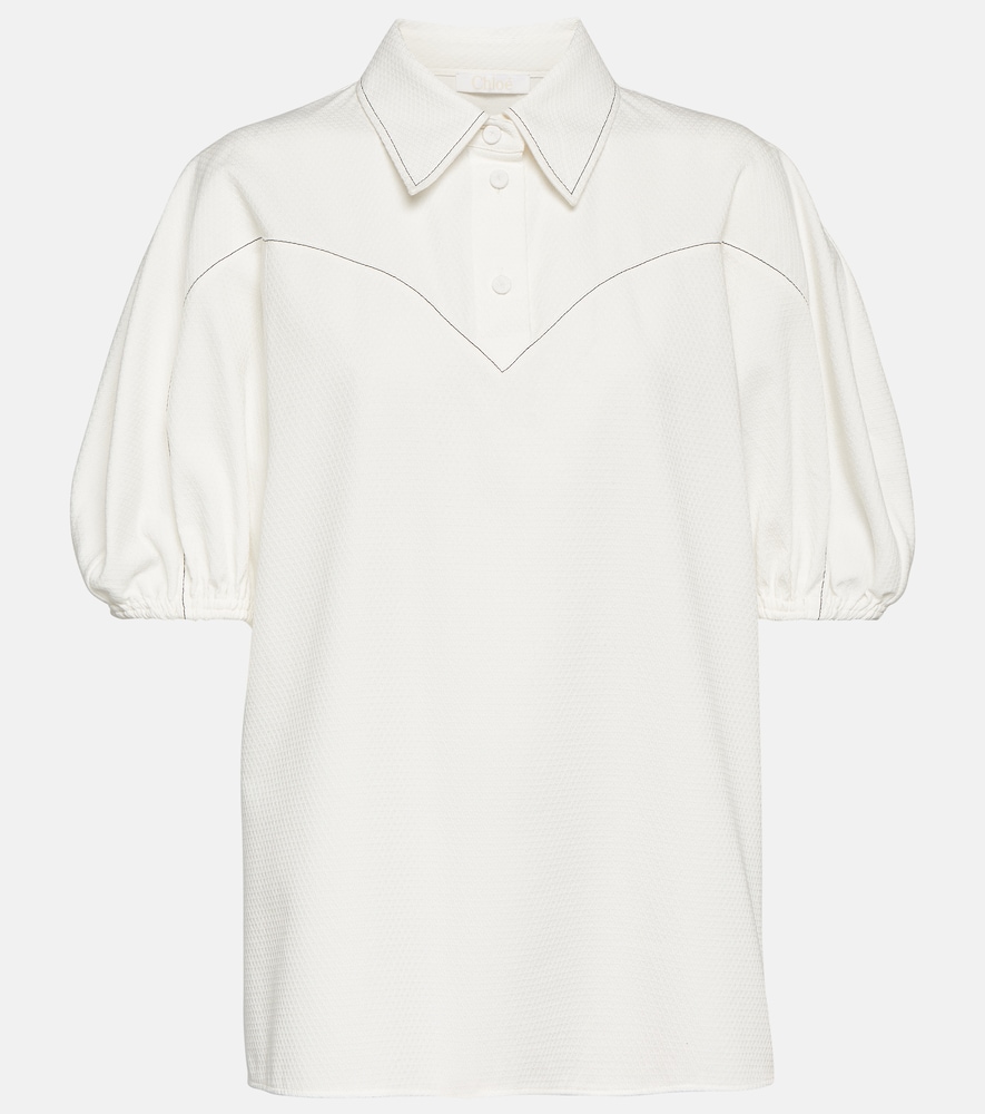Chloé Puff-sleeve cotton blouse